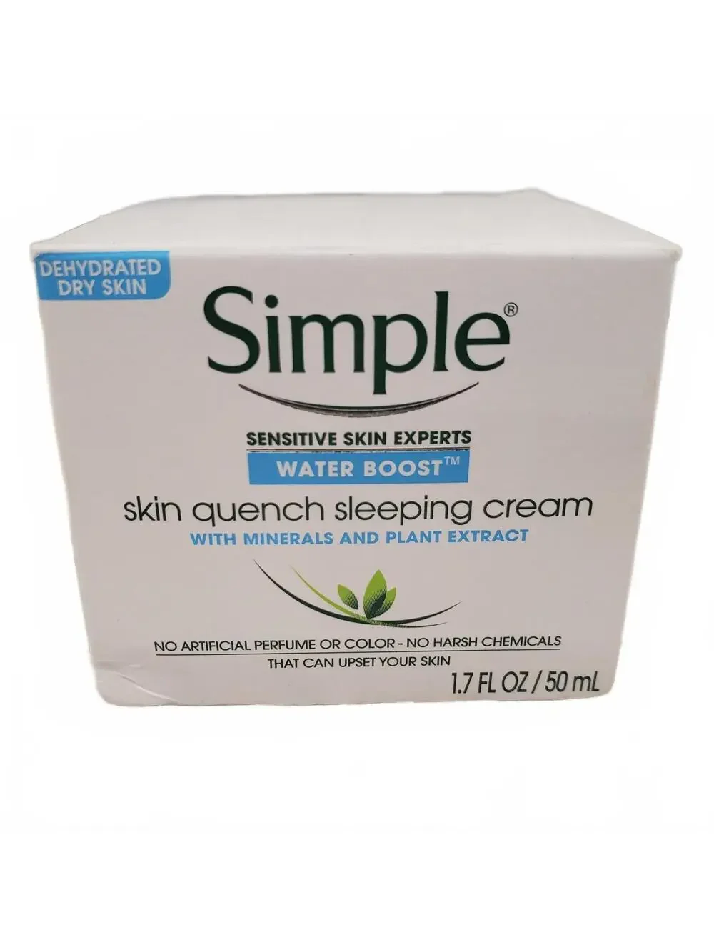 Simple Water Boost skin quench sleeping cream Dry Skin Lotion NEW 1.7 oz